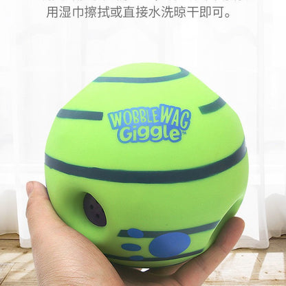 Pelota Interactiva con Sonido para Perros 🐾 – Juguete Antiaburrimiento que Ríe y Rebota